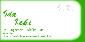 ida keki business card